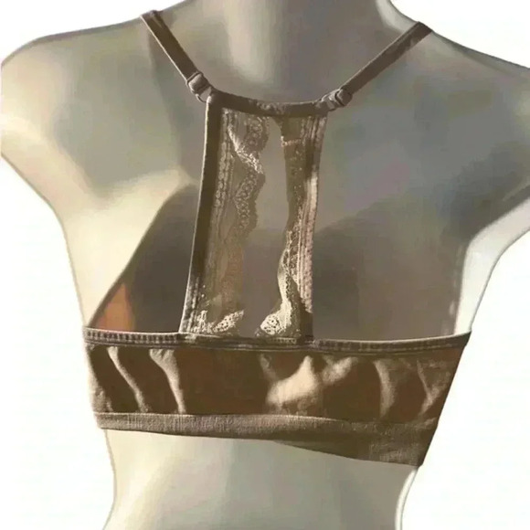 BCBG MaxAzira Nude Lace Back Bralette, L - Picture 3 of 5